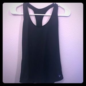 Black racer back activewear tank top
